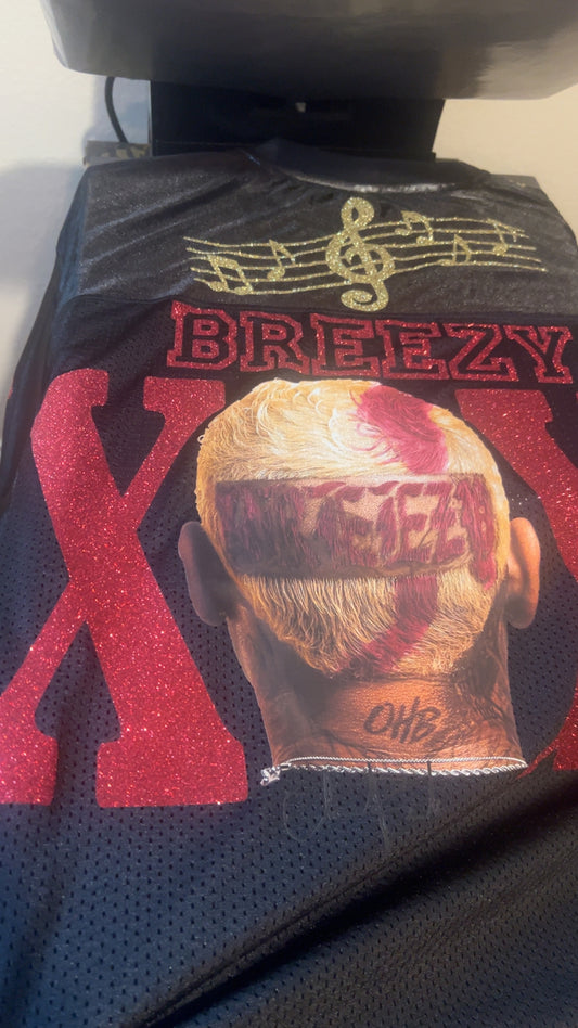 Chris brown jersey, Personalized Chris Brown Tour Football Jersey, Custom Breezy Bowl 2025 Shirt, R&B Concert Merch, Unisex Shirt