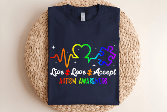 Autism shirt, live love accept autism acceptance