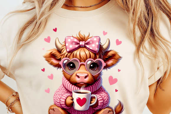 Valentine shirt, Valentine Highland Cow