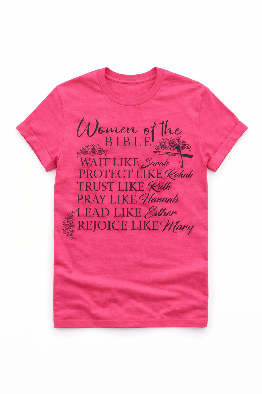 Women of the Bible Shirt – Christian Faith Inspirational Tee (Sarah, Ruth, Esther, Mary)