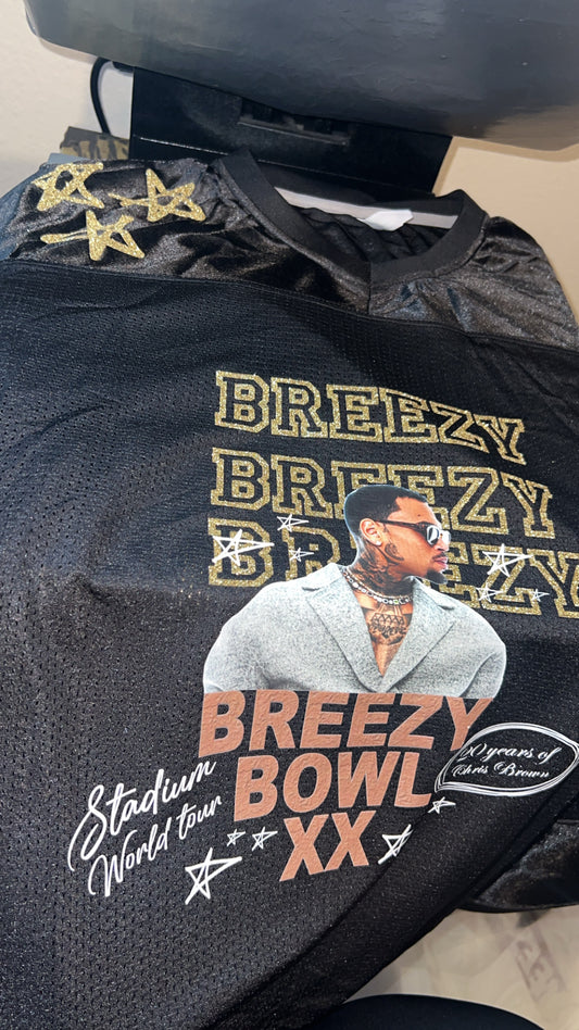 Chris brown jersey, Personalized Chris Brown Tour Football Jersey, Custom Breezy Bowl 2025 Shirt, R&B Concert Merch, Unisex Shirt
