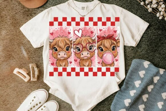 Valentine shirt, Valentine Highland Cow