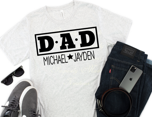 Dad shirt , dad shirt with kid names