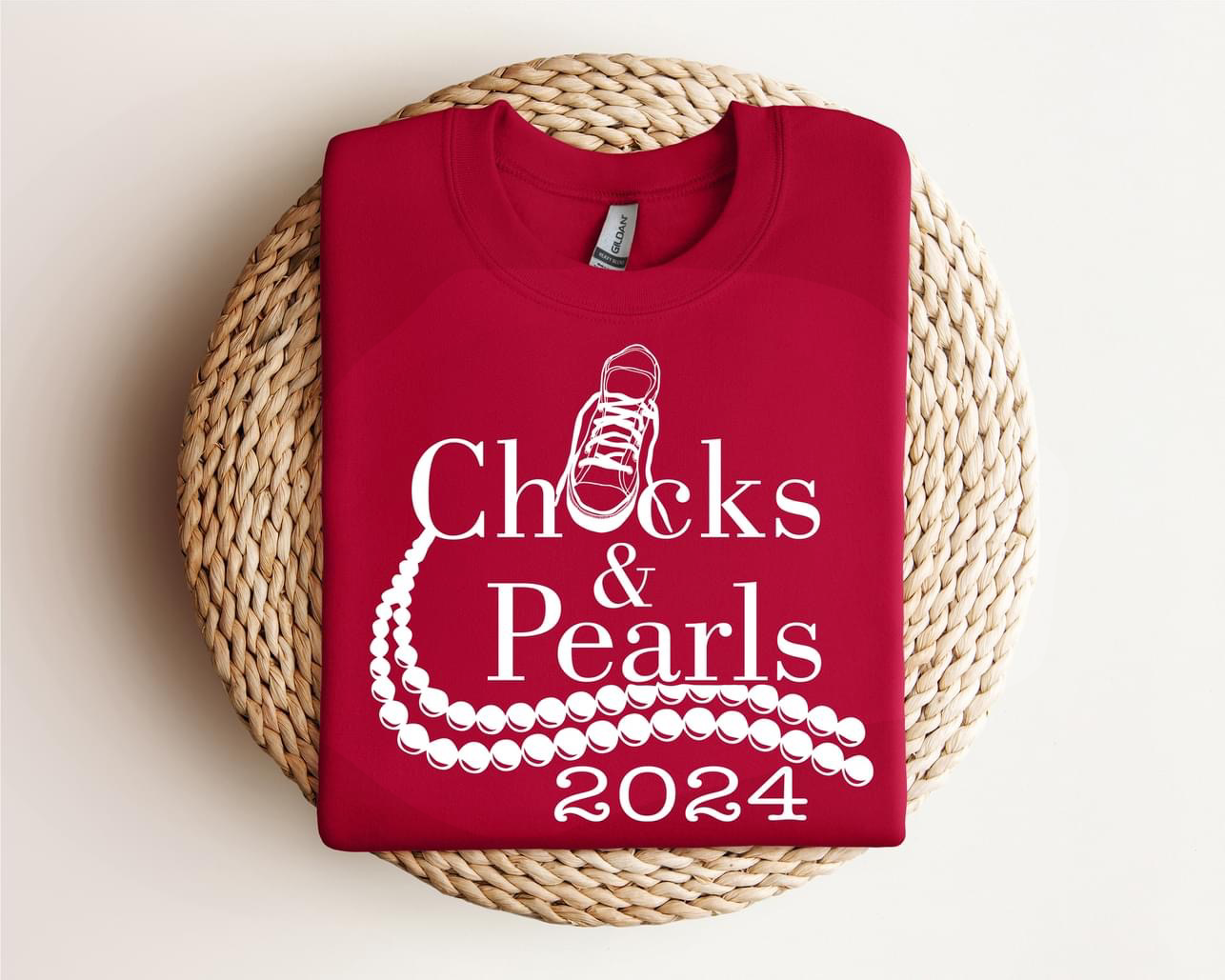 Chucks and pearls 2024 white writing